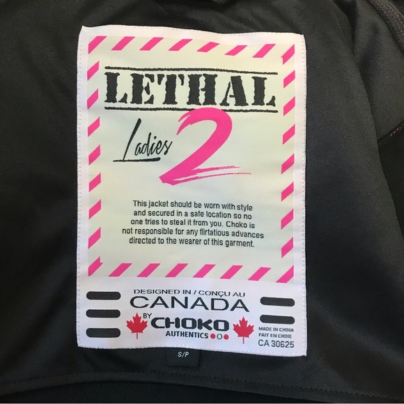 Choko Lethal 2 Black Pink Jeep Zipper Front Jacket Ladies Small - Picture 10 of 15